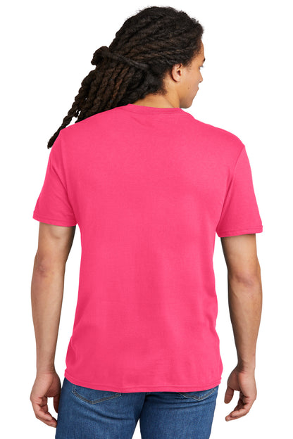 Custom Embroidered District The Concert Tee DT5000,Neon Pink