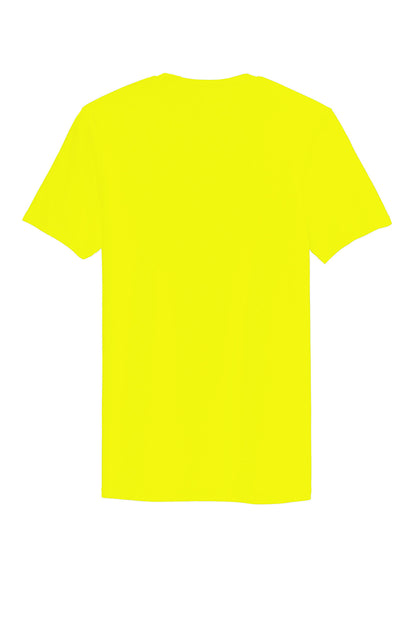 Custom Embroidered District T-Shirts  in Neon Yellow