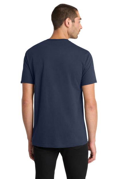 Custom Embroidered District T-Shirts  in New Navy
