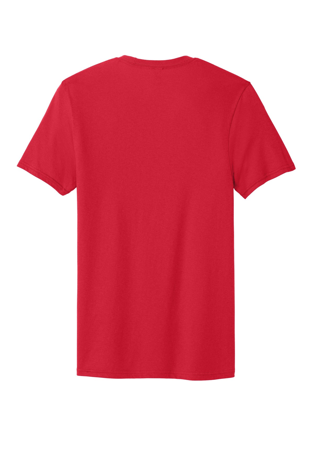 Custom Embroidered District T-Shirts  in New Red
