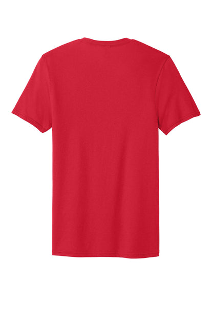Custom Embroidered District T-Shirts  in New Red