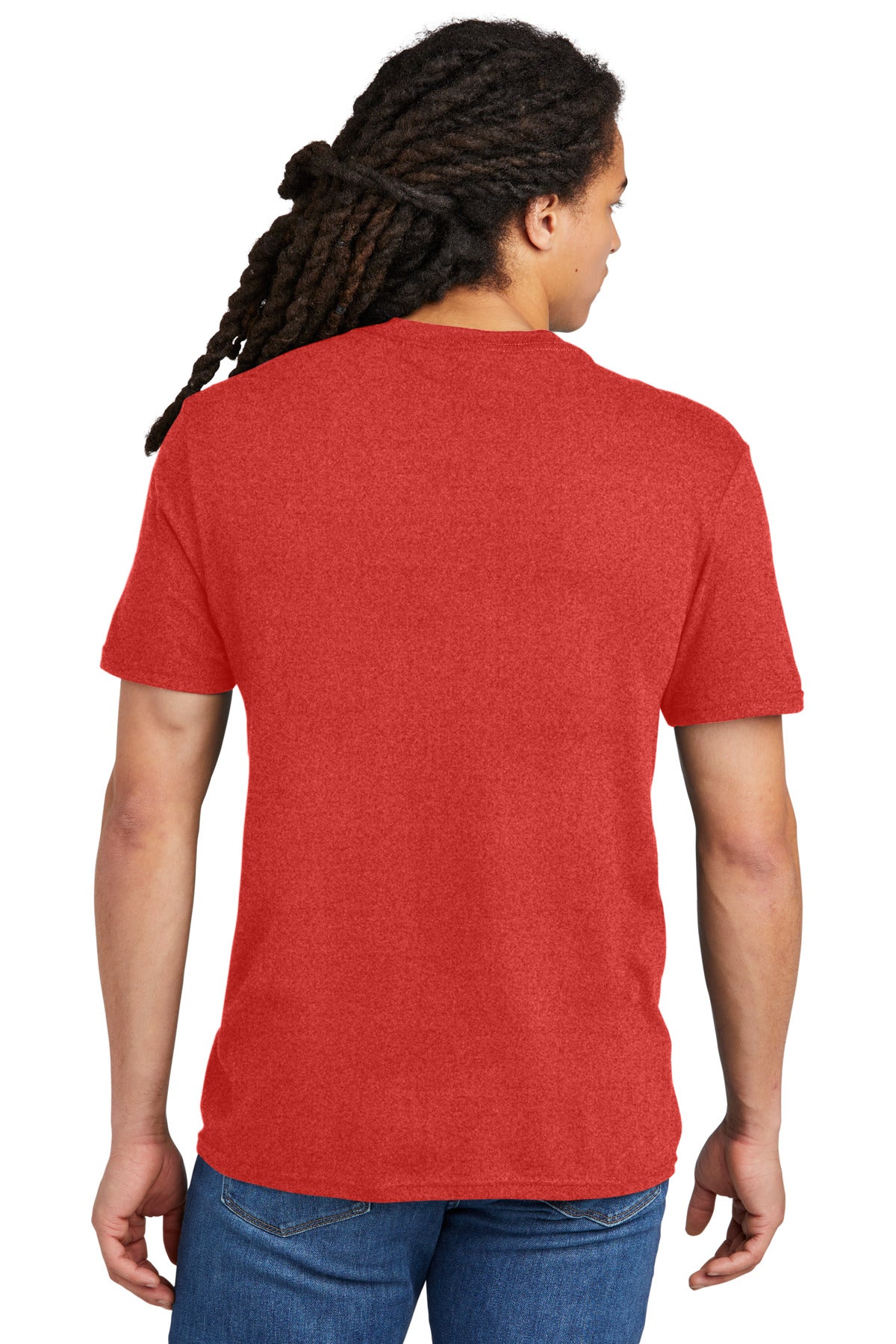 Custom Embroidered District The Concert Tee DT5000,New Red Heather