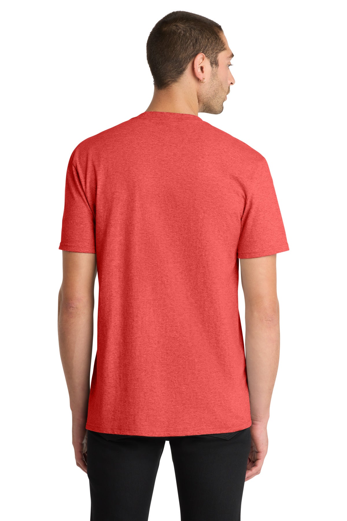 Custom Embroidered District T-Shirts  in New Red Heather