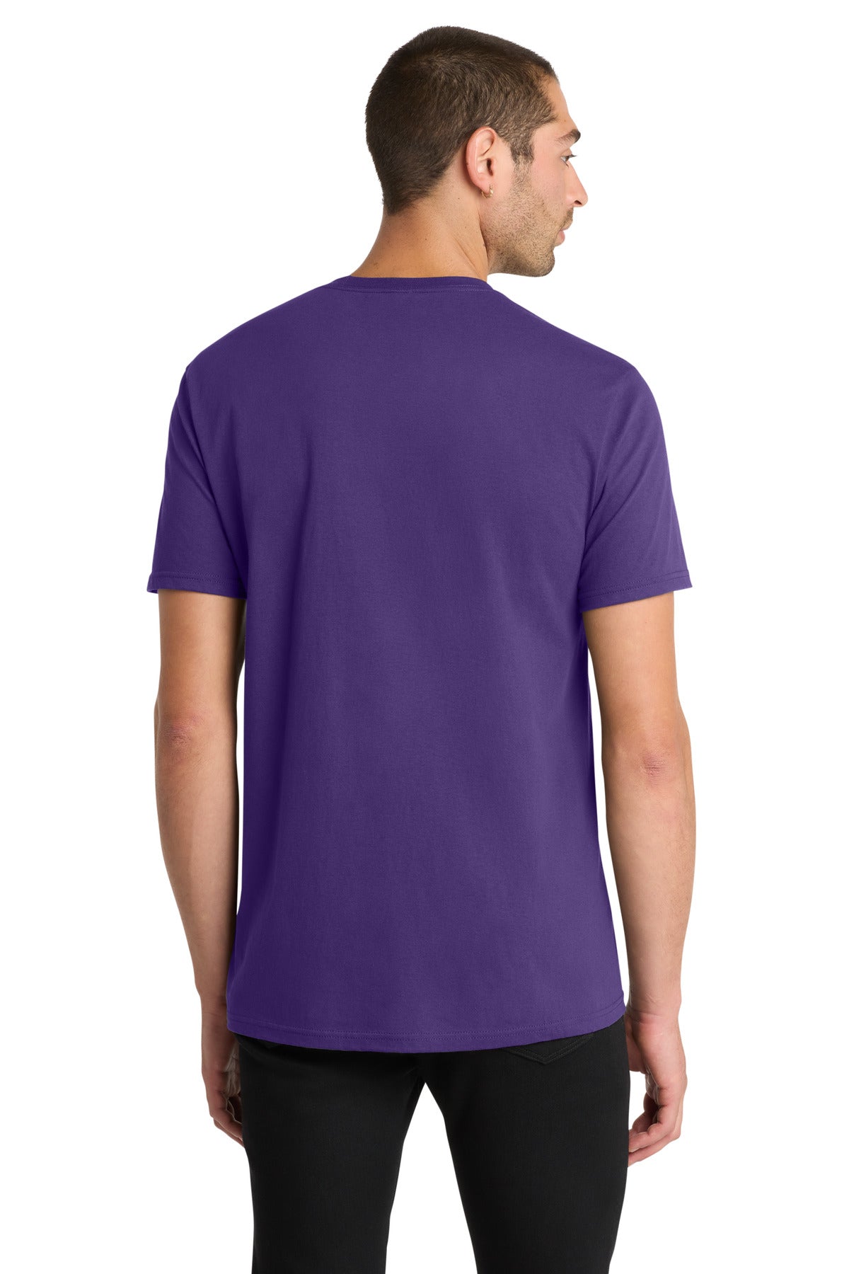 Custom Embroidered District T-Shirts  in Purple