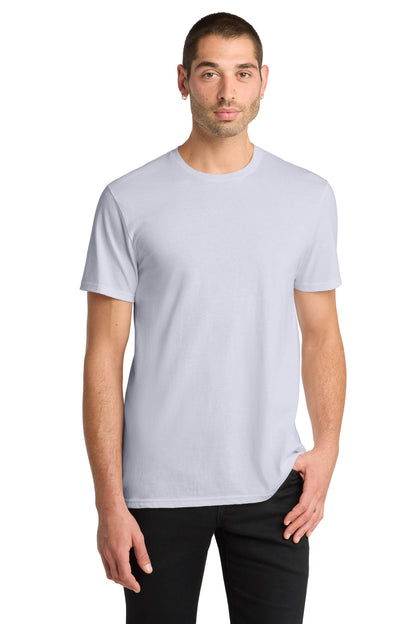 Custom Embroidered District T-Shirts  in Silver