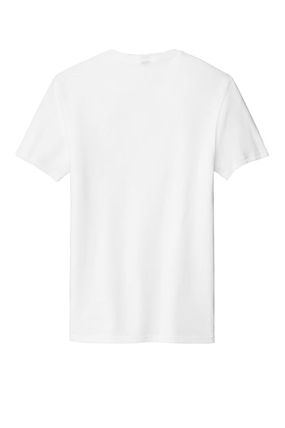 Custom Embroidered District T-Shirts  in White