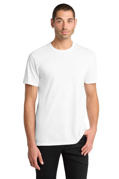 Custom Embroidered District T-Shirts  in White