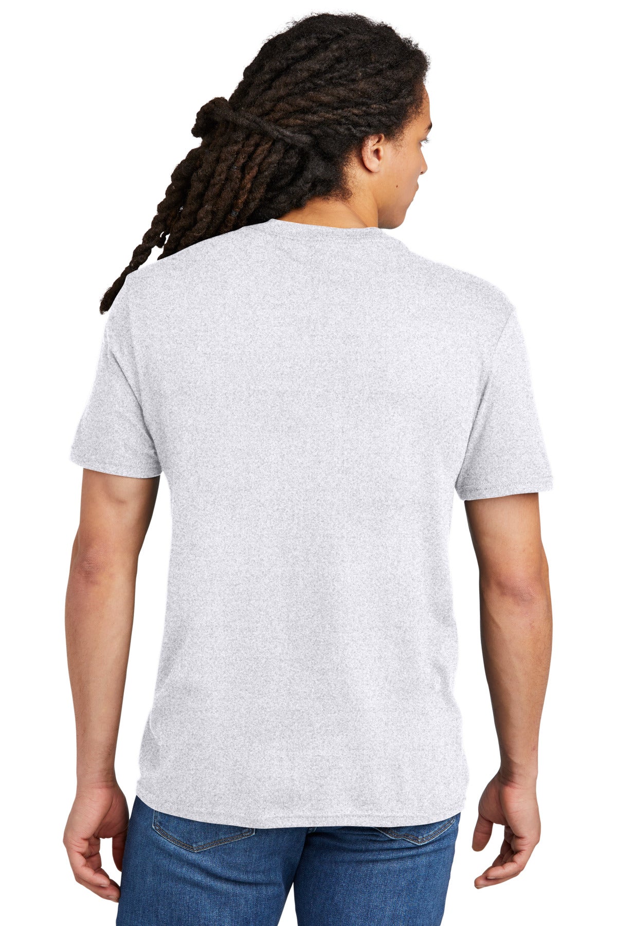 Custom Embroidered District The Concert Tee DT5000,White Heather