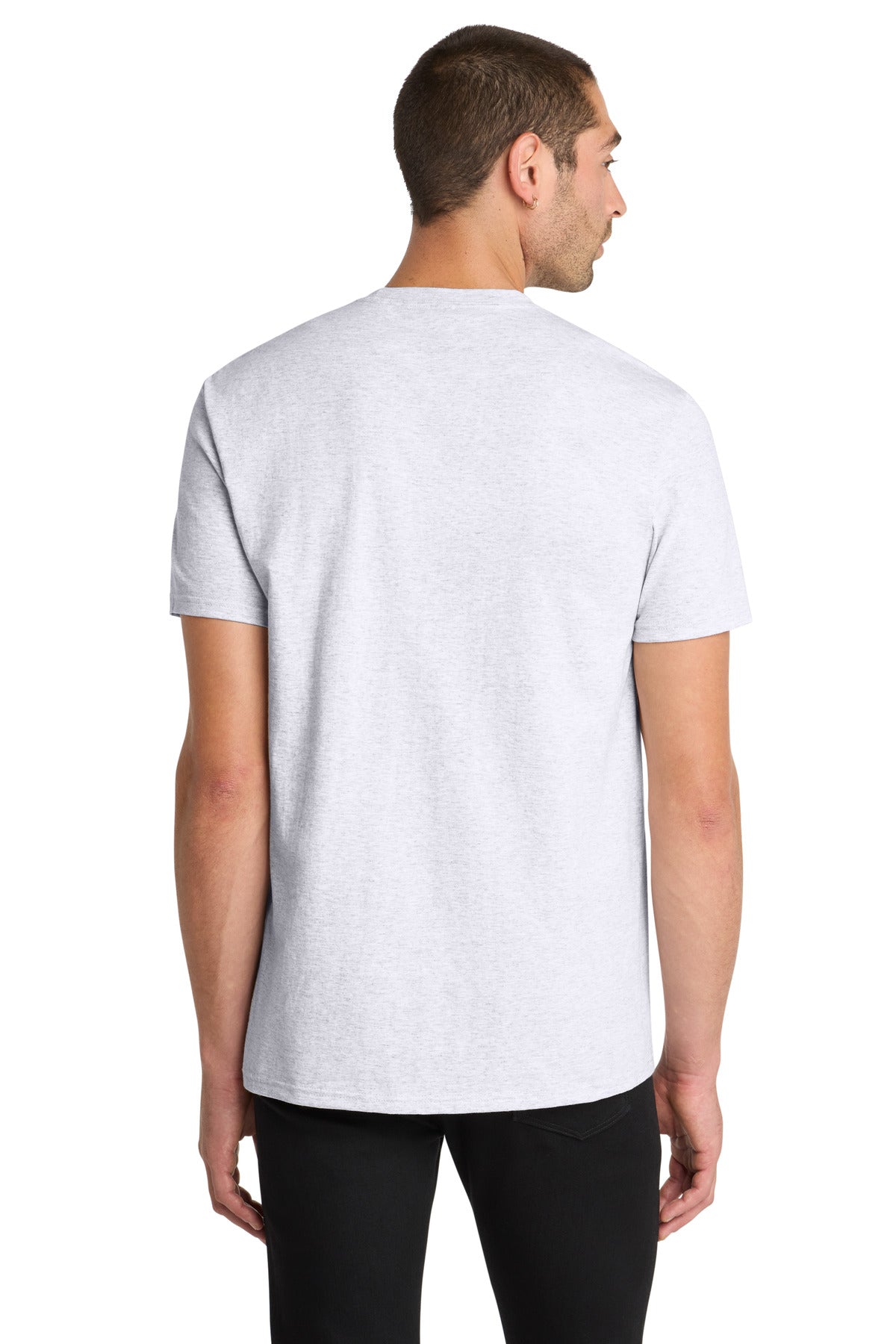 Custom Embroidered District T-Shirts  in White Heather