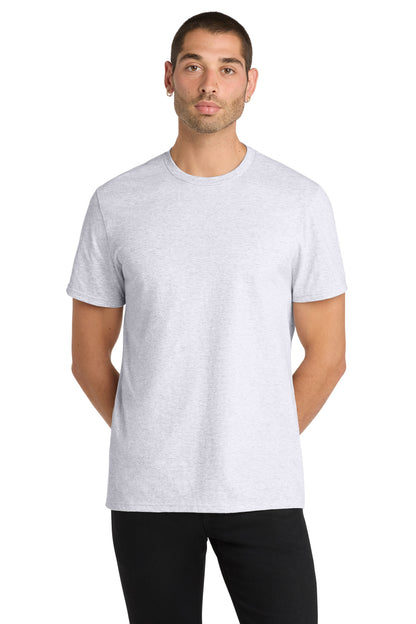 Custom Embroidered District T-Shirts  in White Heather