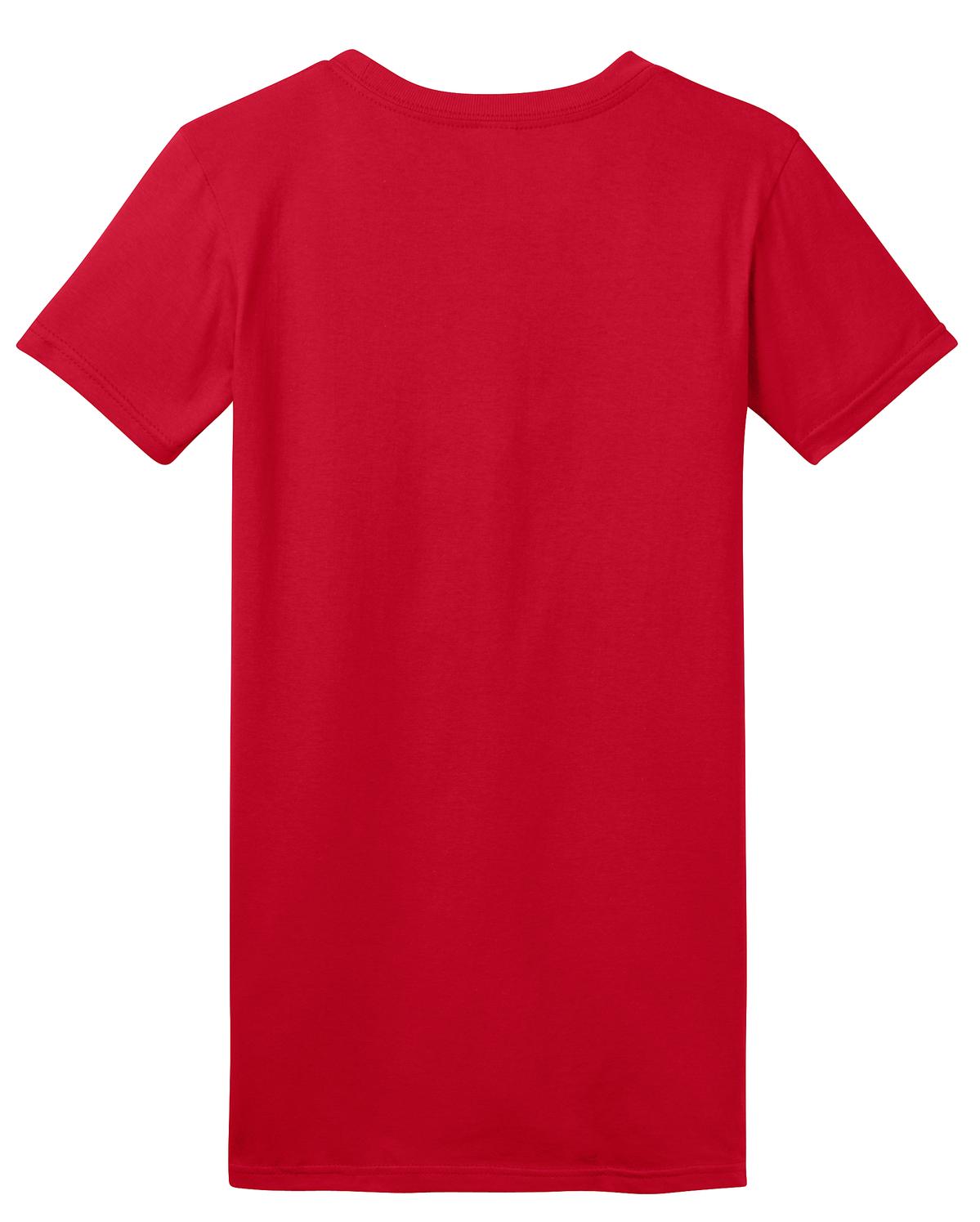 Custom Embroidered District T-Shirts  in New Red