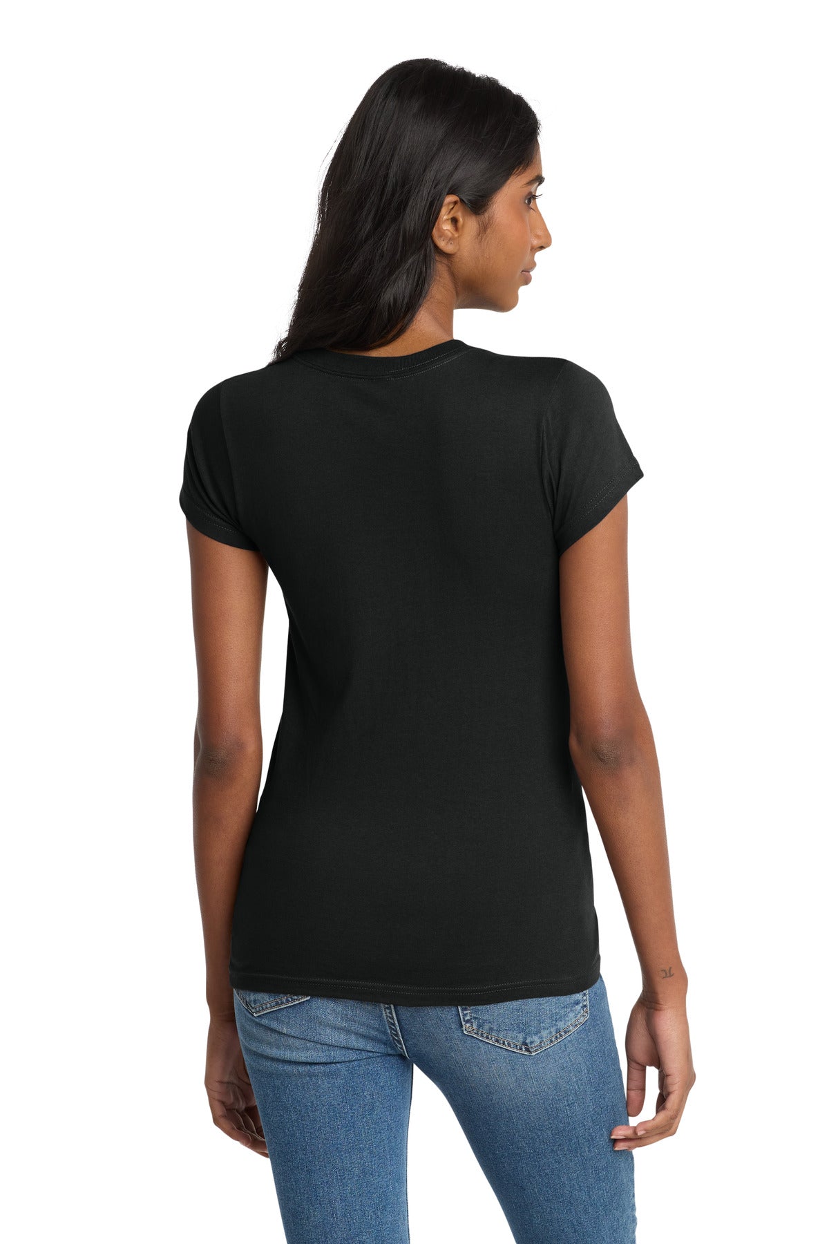 Custom Embroidered District T-Shirts  in Black