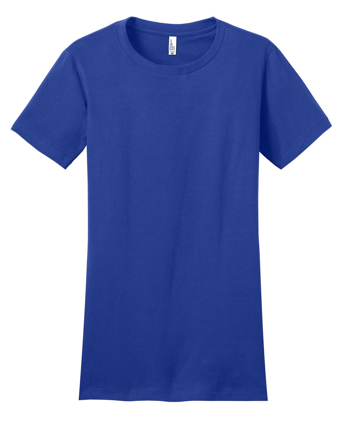 Custom Embroidered District T-Shirts  in Deep Royal