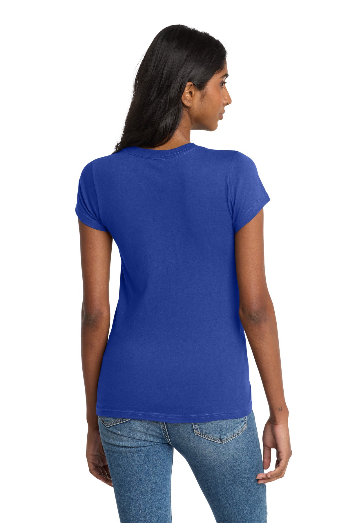 Custom Embroidered District T-Shirts  in Deep Royal
