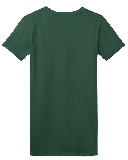 Custom Embroidered District T-Shirts  in Forest Green