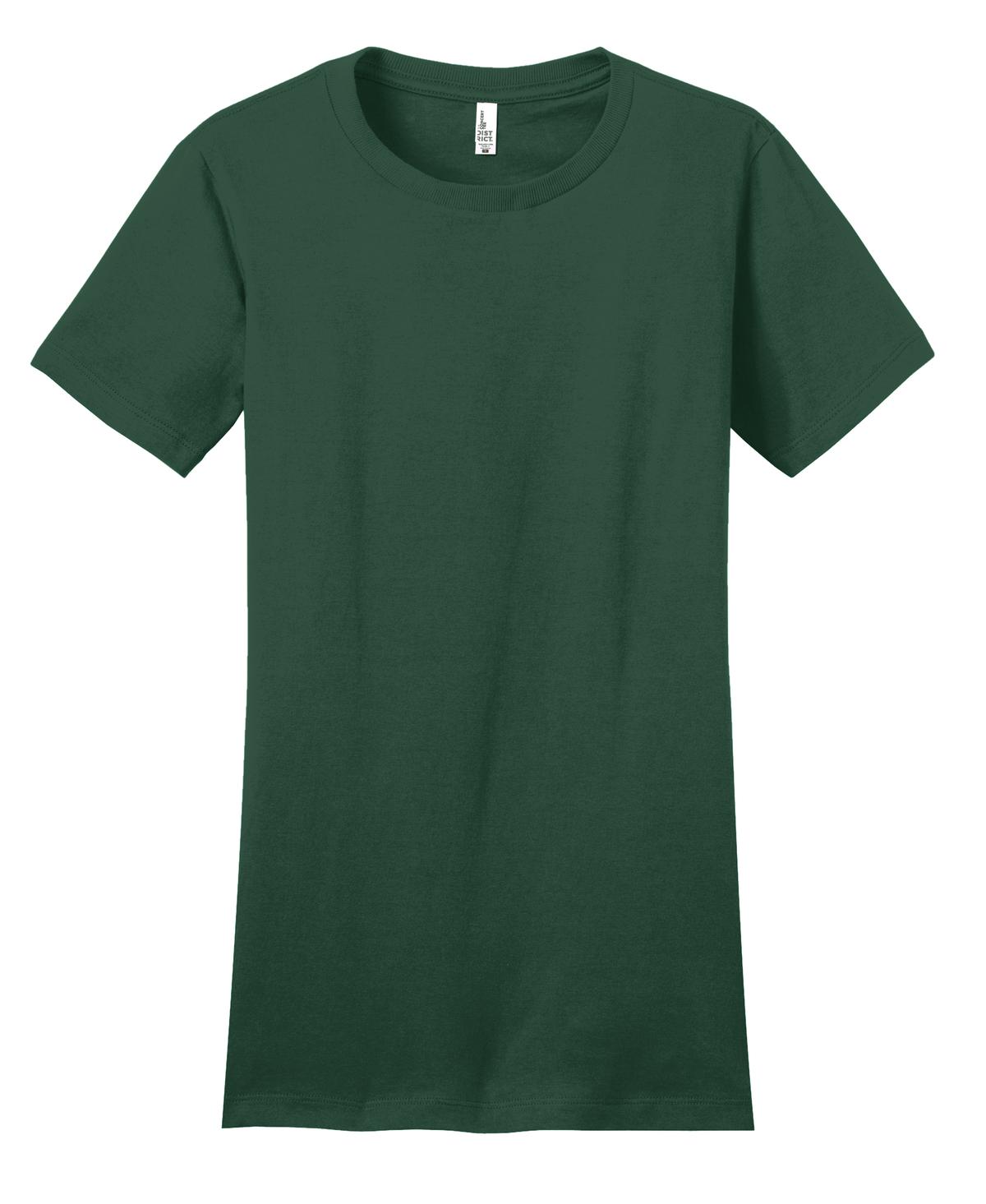 Custom Embroidered District T-Shirts  in Forest Green