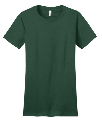 Custom Embroidered District T-Shirts  in Forest Green
