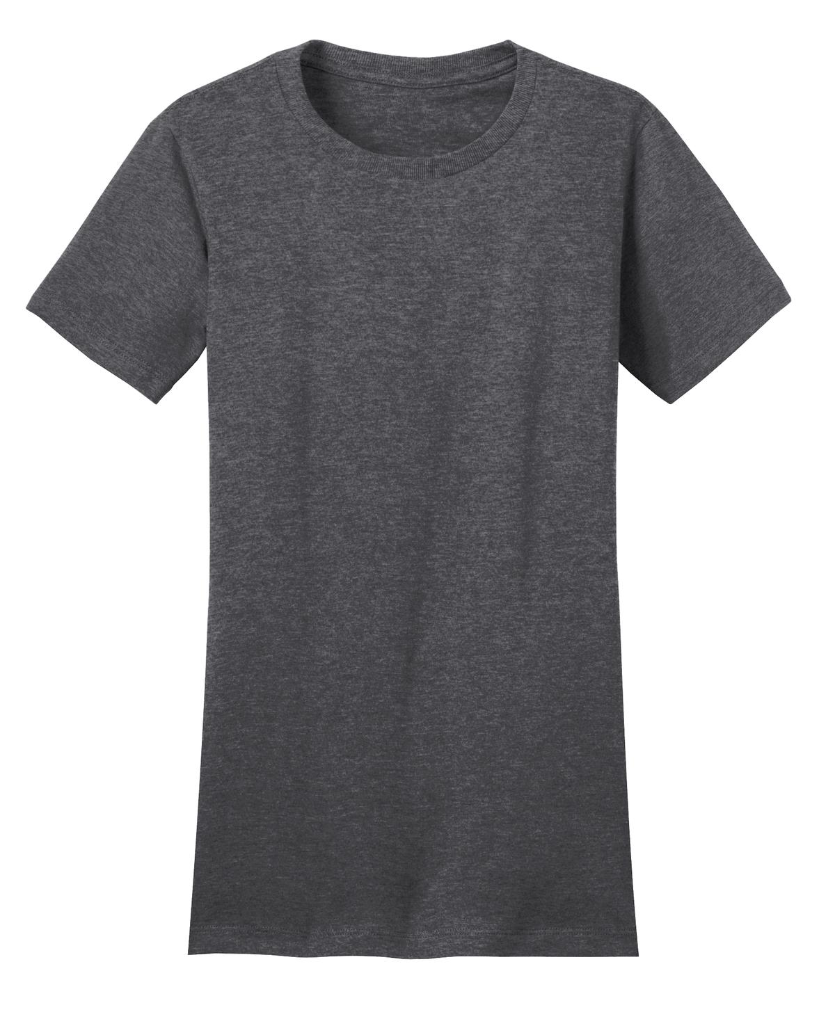 Custom Embroidered District T-Shirts  in Heathered Charcoal