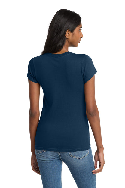 Custom Embroidered District T-Shirts  in New Navy