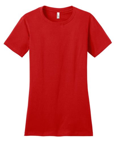 Custom Embroidered District T-Shirts  in New Red