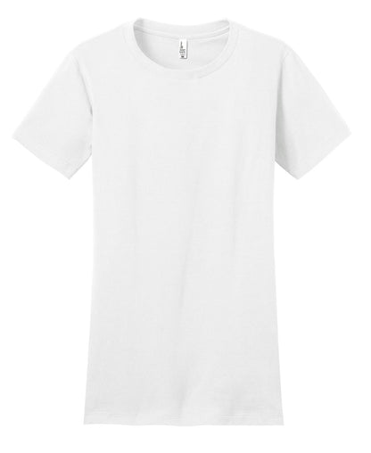 Custom Embroidered District T-Shirts  in White