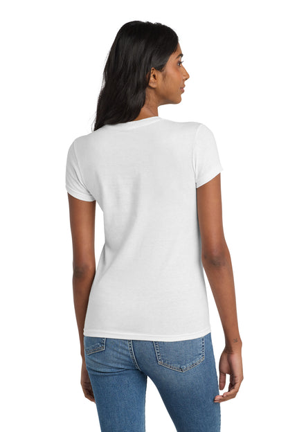 Custom Embroidered District T-Shirts  in White