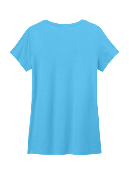 Custom Embroidered District T-Shirts  in Aquatic Blue