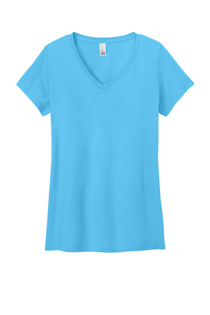 Custom Embroidered District T-Shirts  in Aquatic Blue