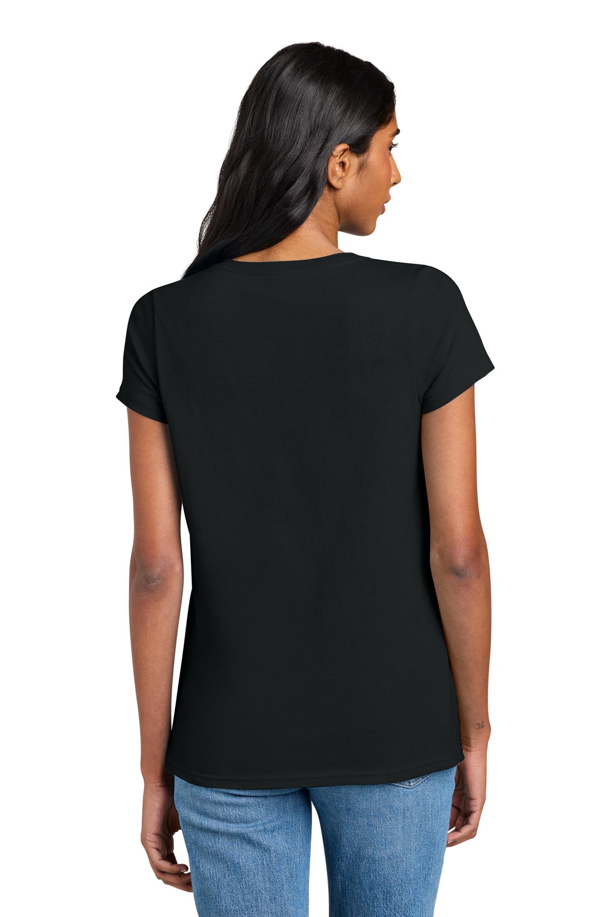 Custom Embroidered District T-Shirts  in Black