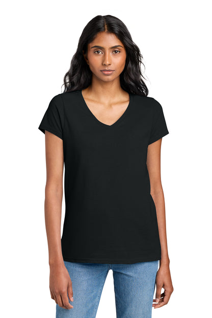 Custom Embroidered District T-Shirts  in Black