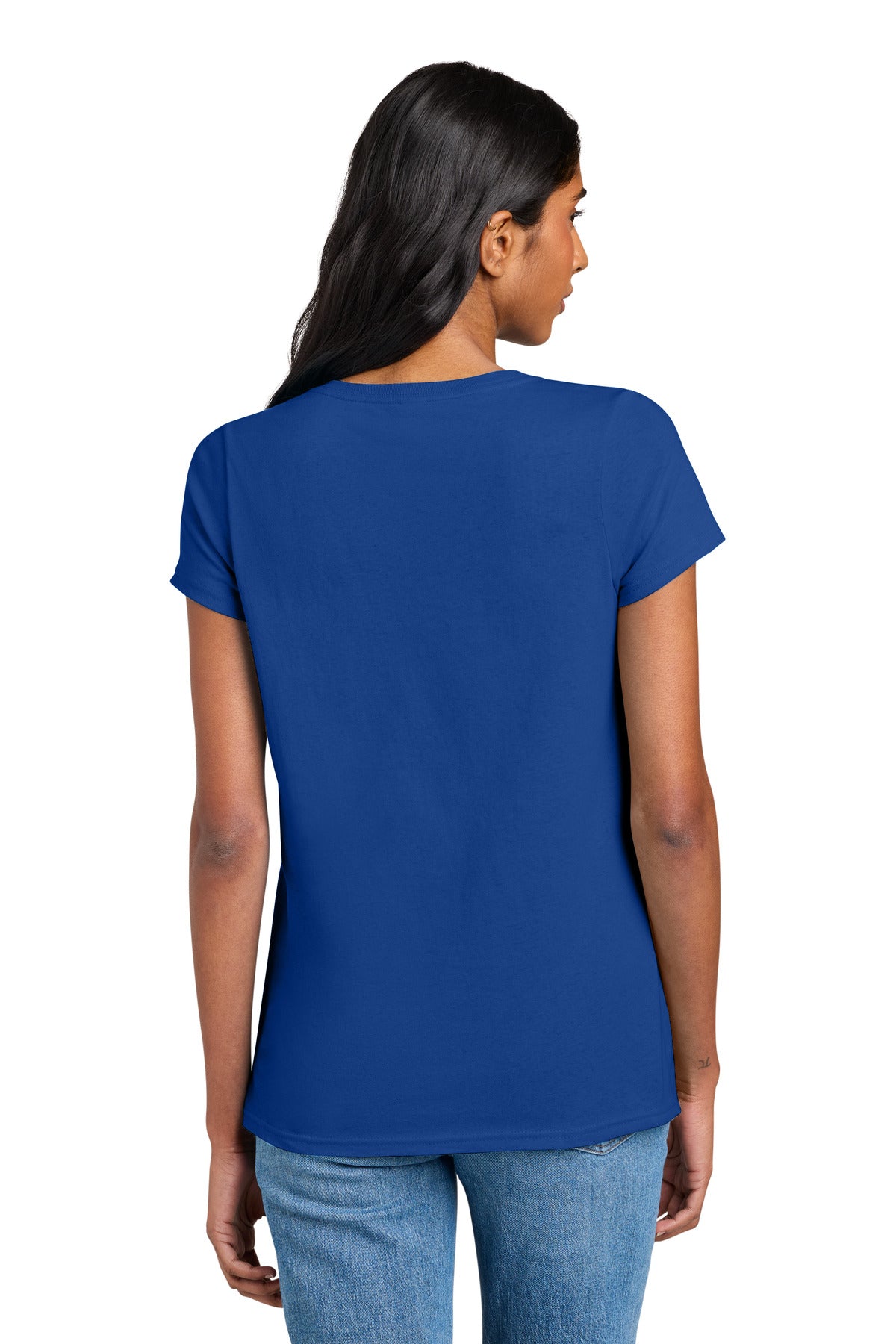Custom Embroidered District T-Shirts  in Deep Royal