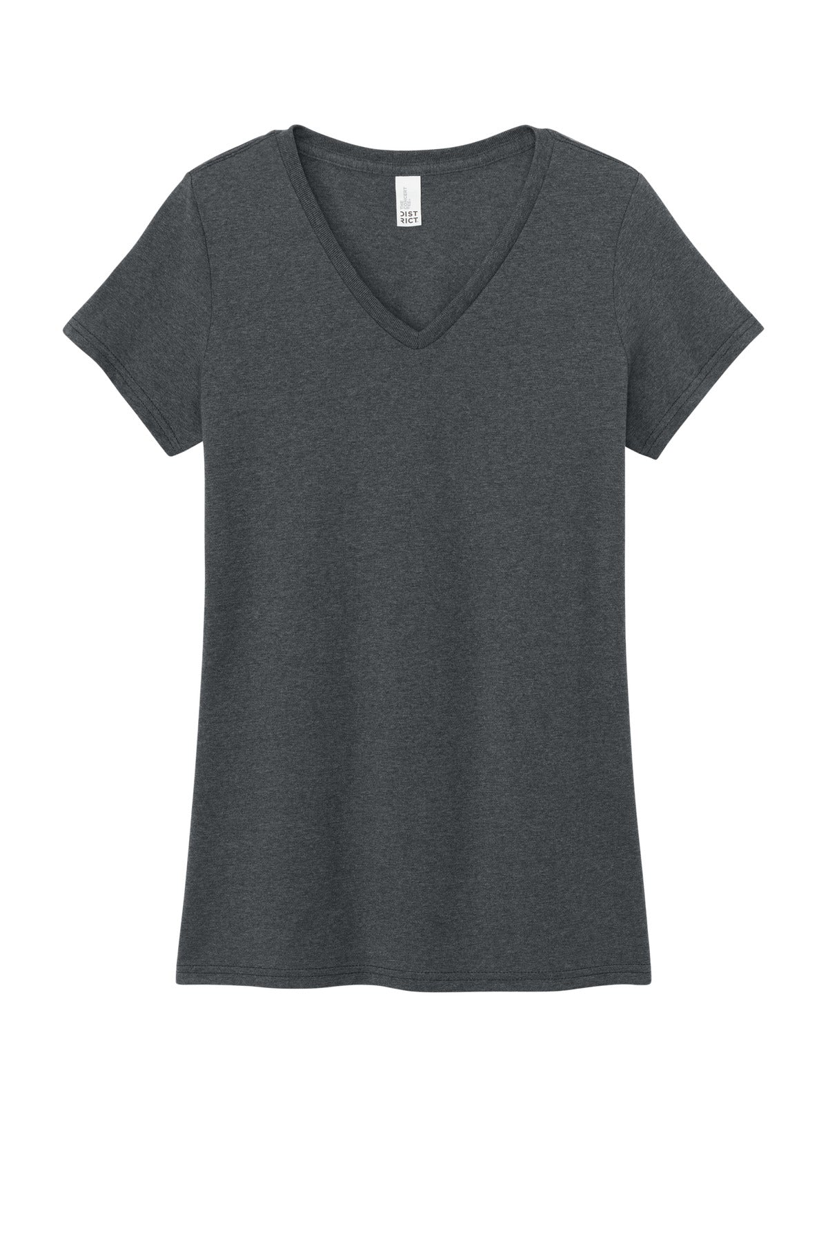 Custom Embroidered District T-Shirts  in Heathered Charcoal