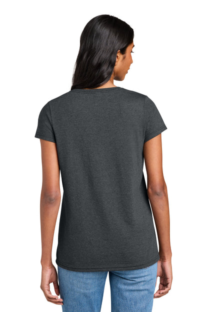 Custom Embroidered District T-Shirts  in Heathered Charcoal