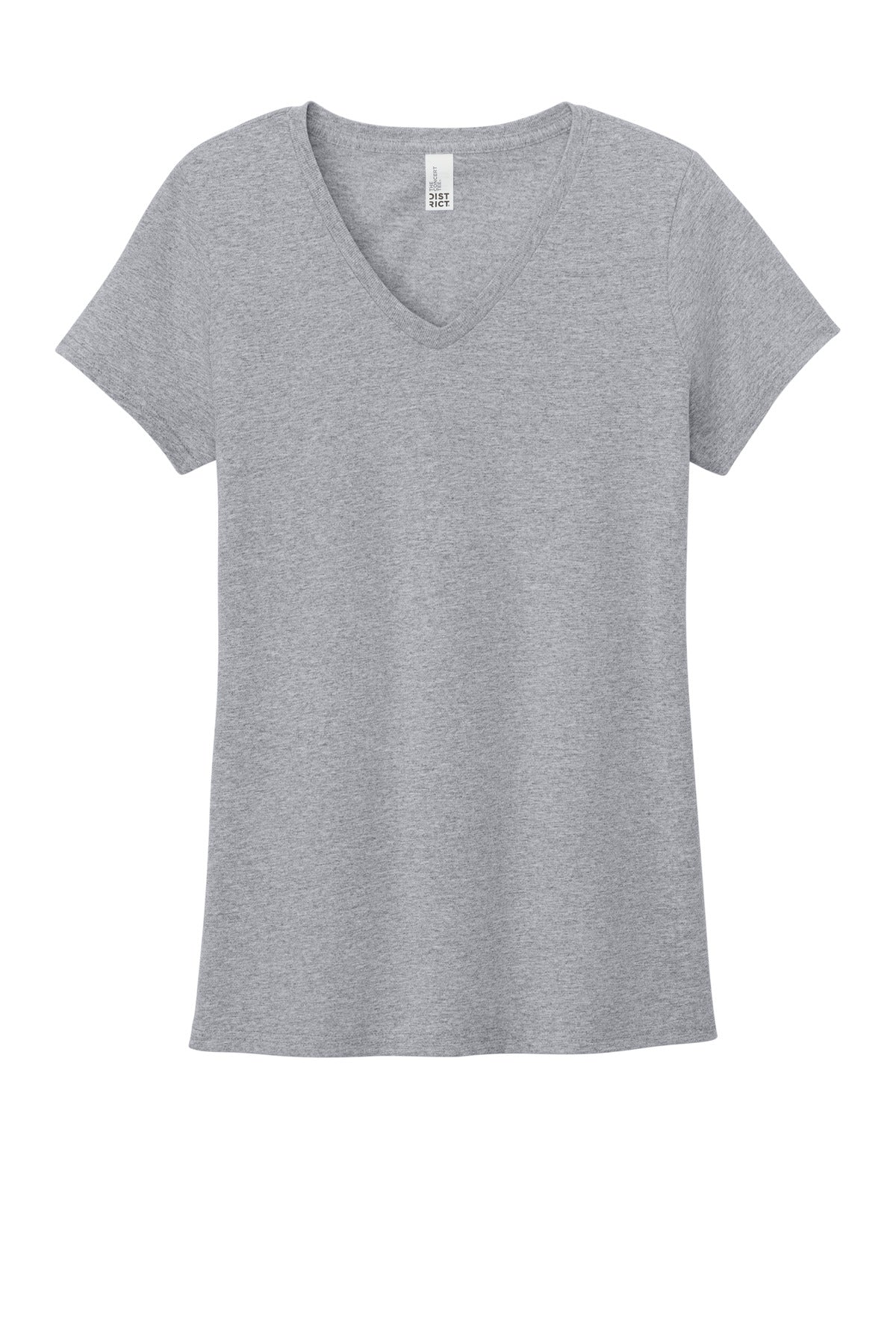 Custom Embroidered District T-Shirts  in Heather Grey