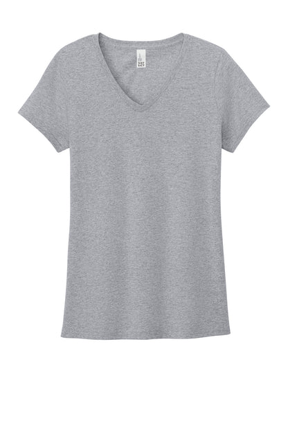 Custom Embroidered District T-Shirts  in Heather Grey