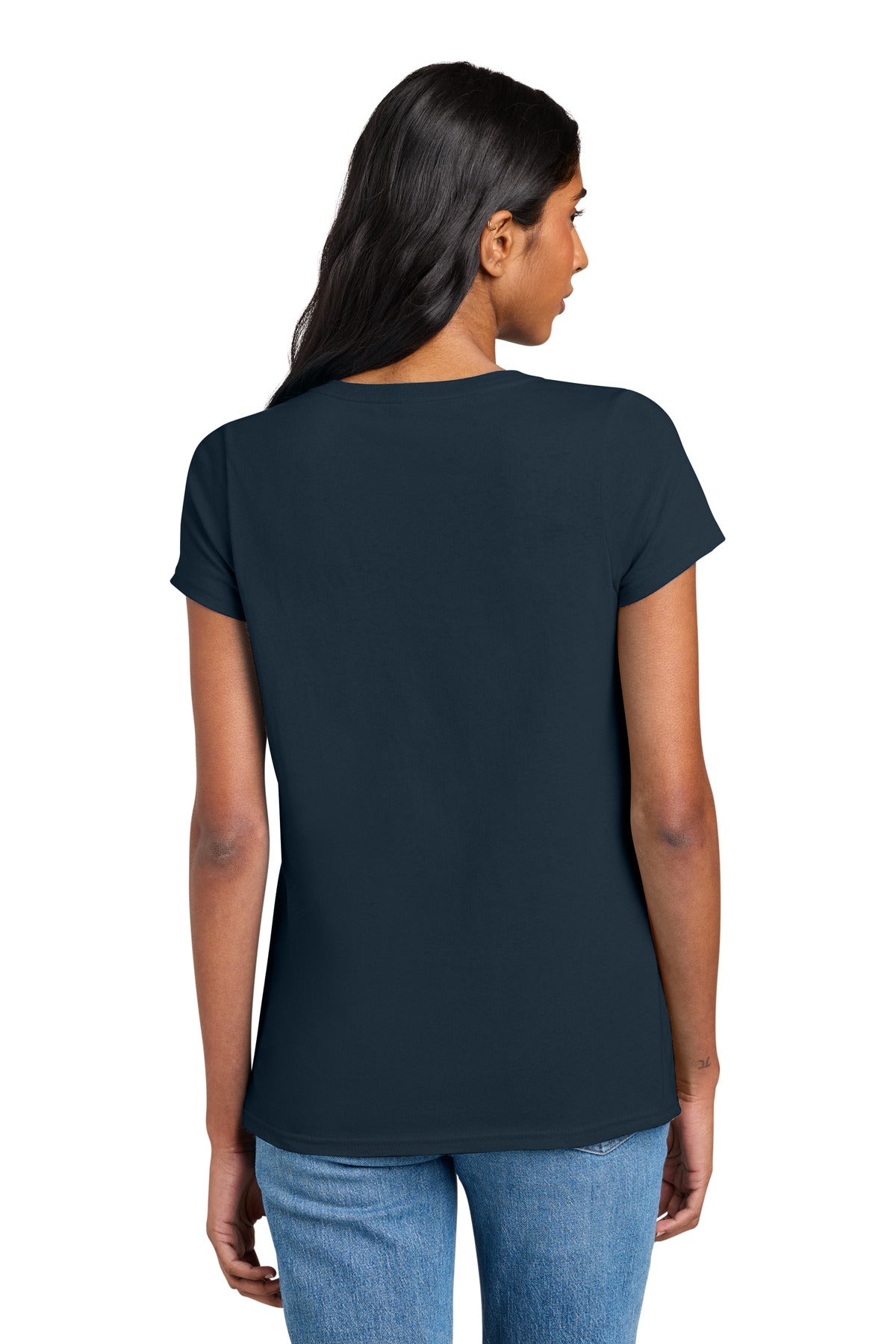 Custom Embroidered District T-Shirts  in New Navy
