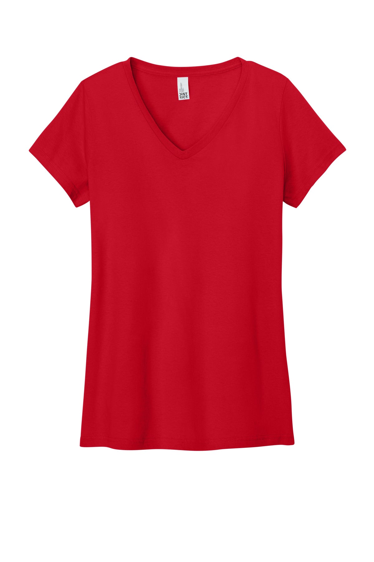 Custom Embroidered District T-Shirts  in New Red