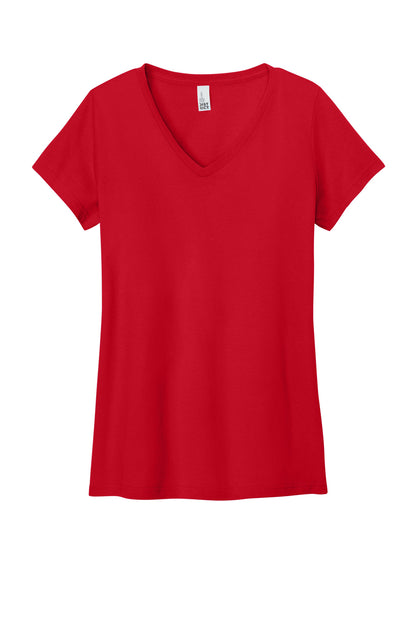 Custom Embroidered District T-Shirts  in New Red