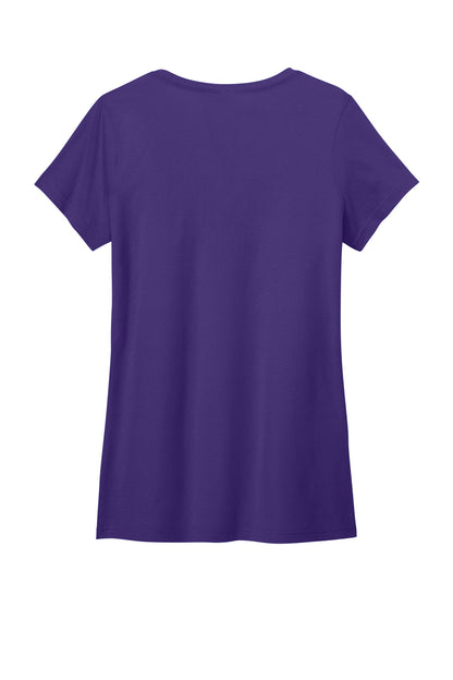 Custom Embroidered District T-Shirts  in Purple