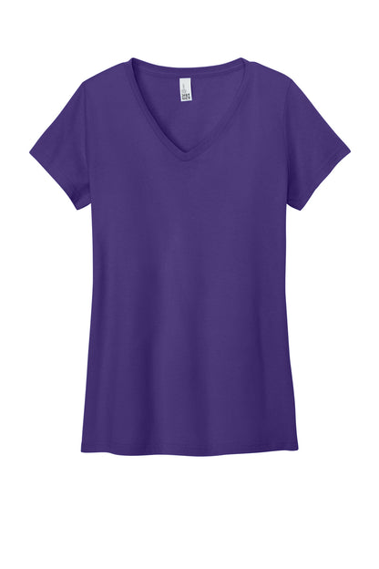 Custom Embroidered District T-Shirts  in Purple