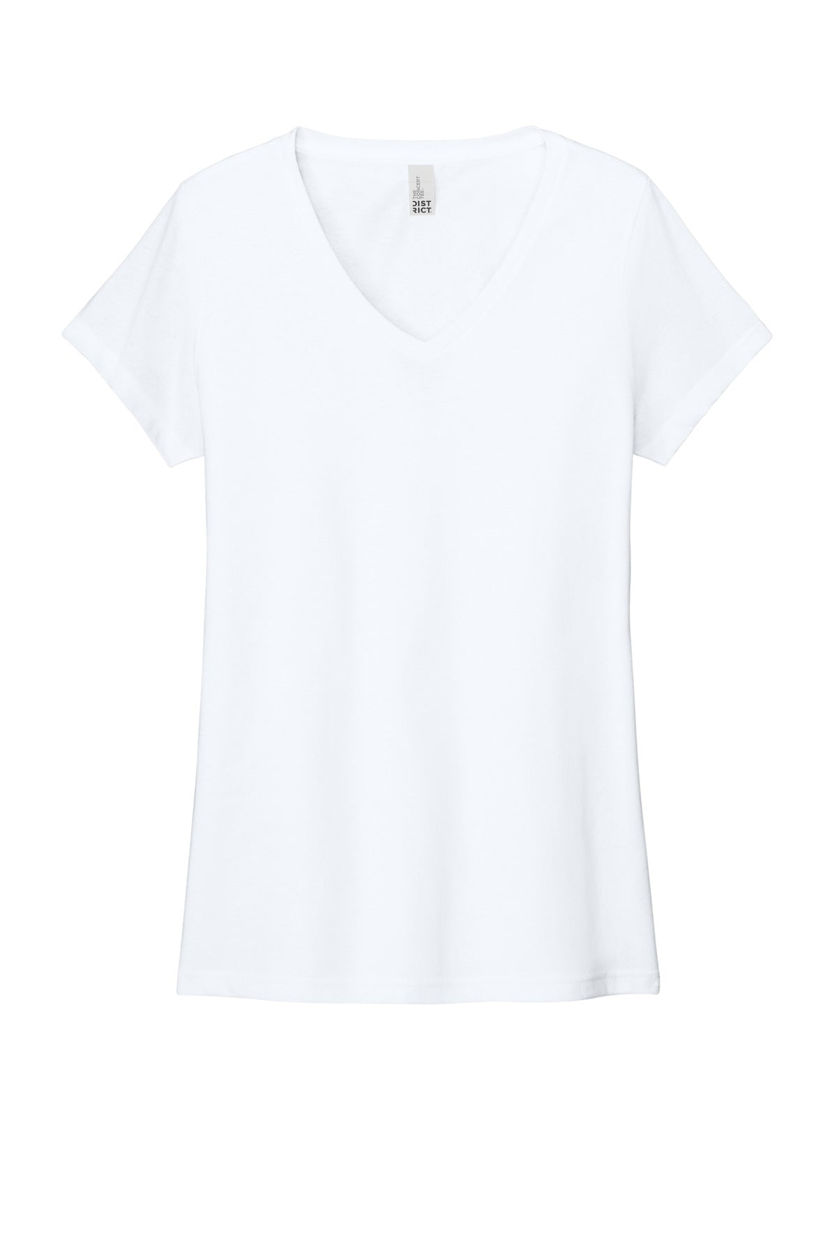 Custom Embroidered District T-Shirts  in White