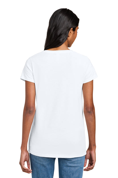 Custom Embroidered District T-Shirts  in White