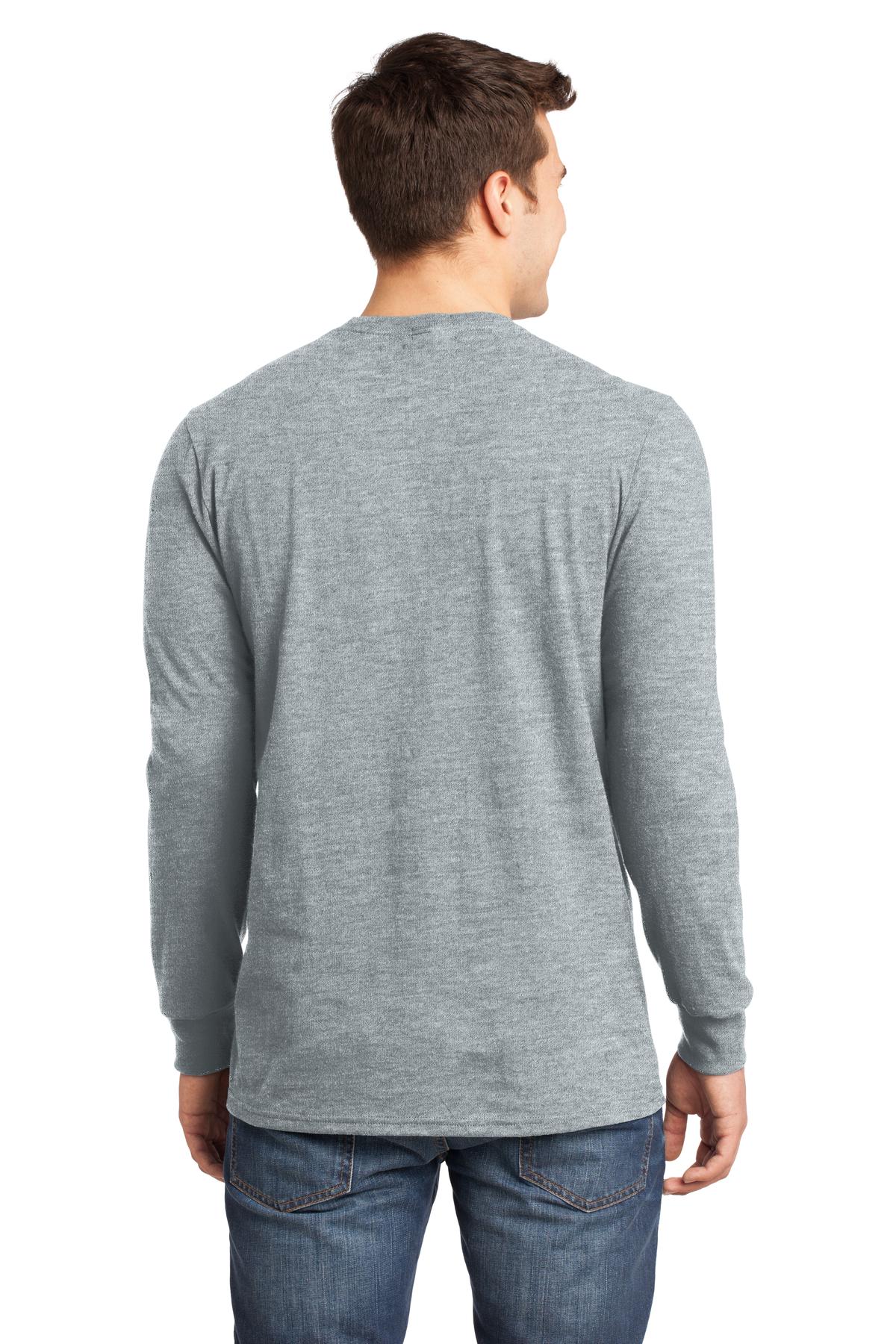 Custom Embroidered District T-Shirts  in Heather Grey