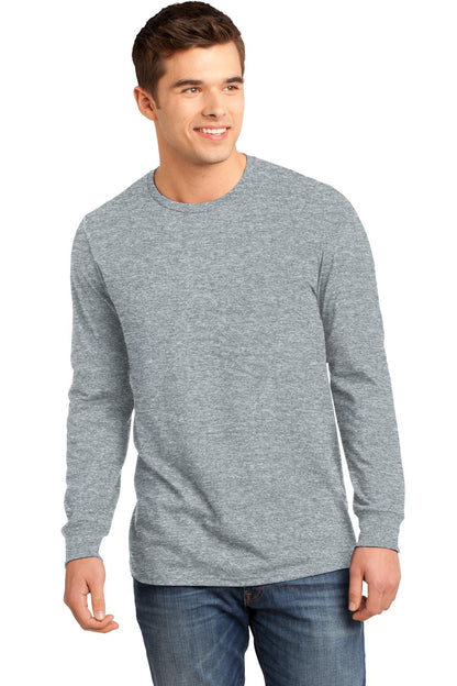 Custom Embroidered District T-Shirts  in Heather Grey