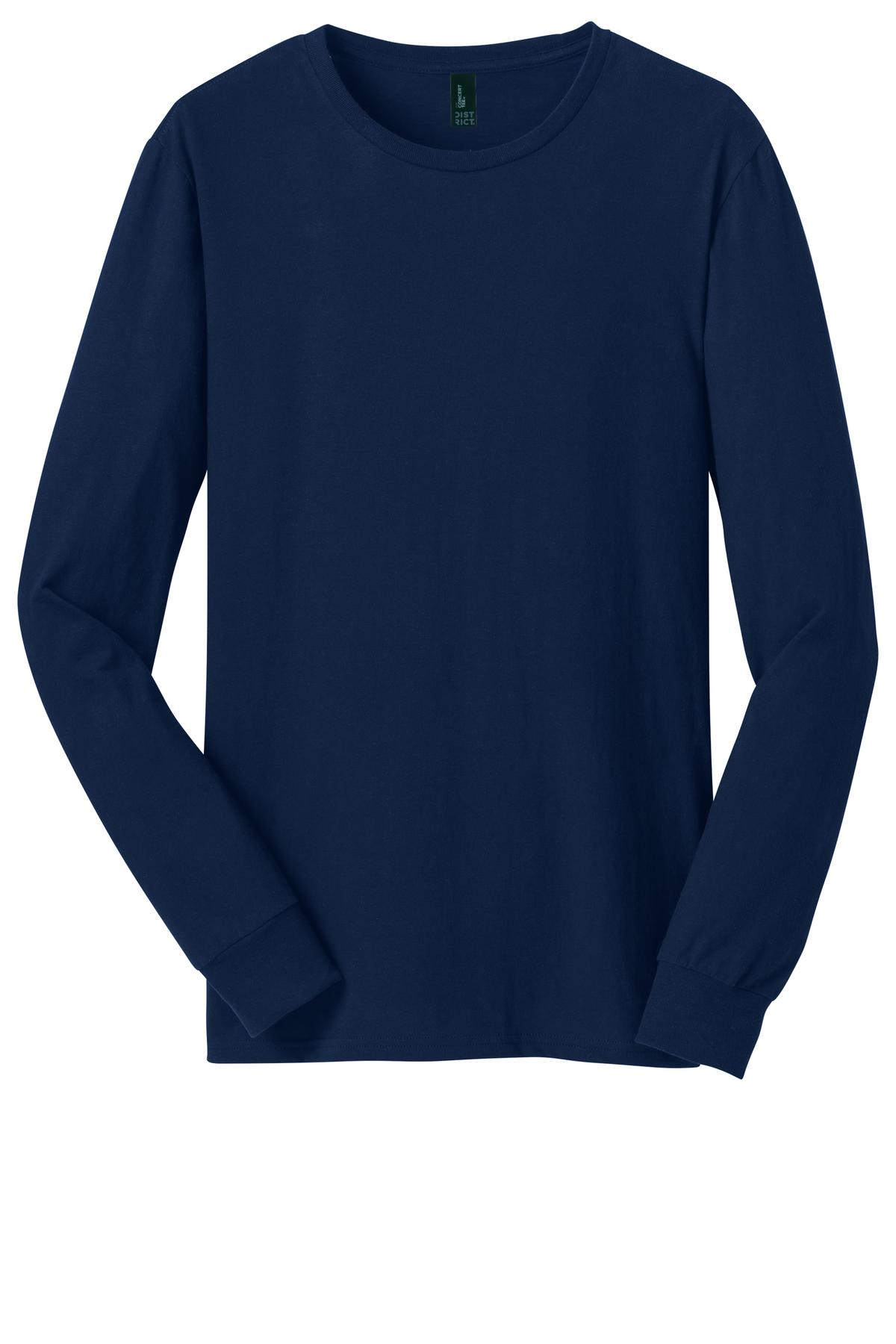 Custom Embroidered District T-Shirts  in New Navy