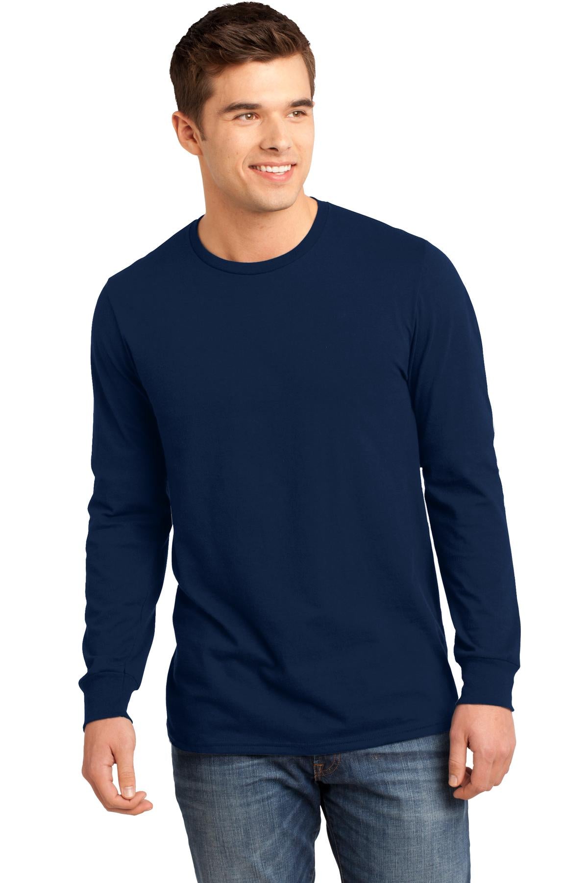 Custom Embroidered District T-Shirts  in New Navy
