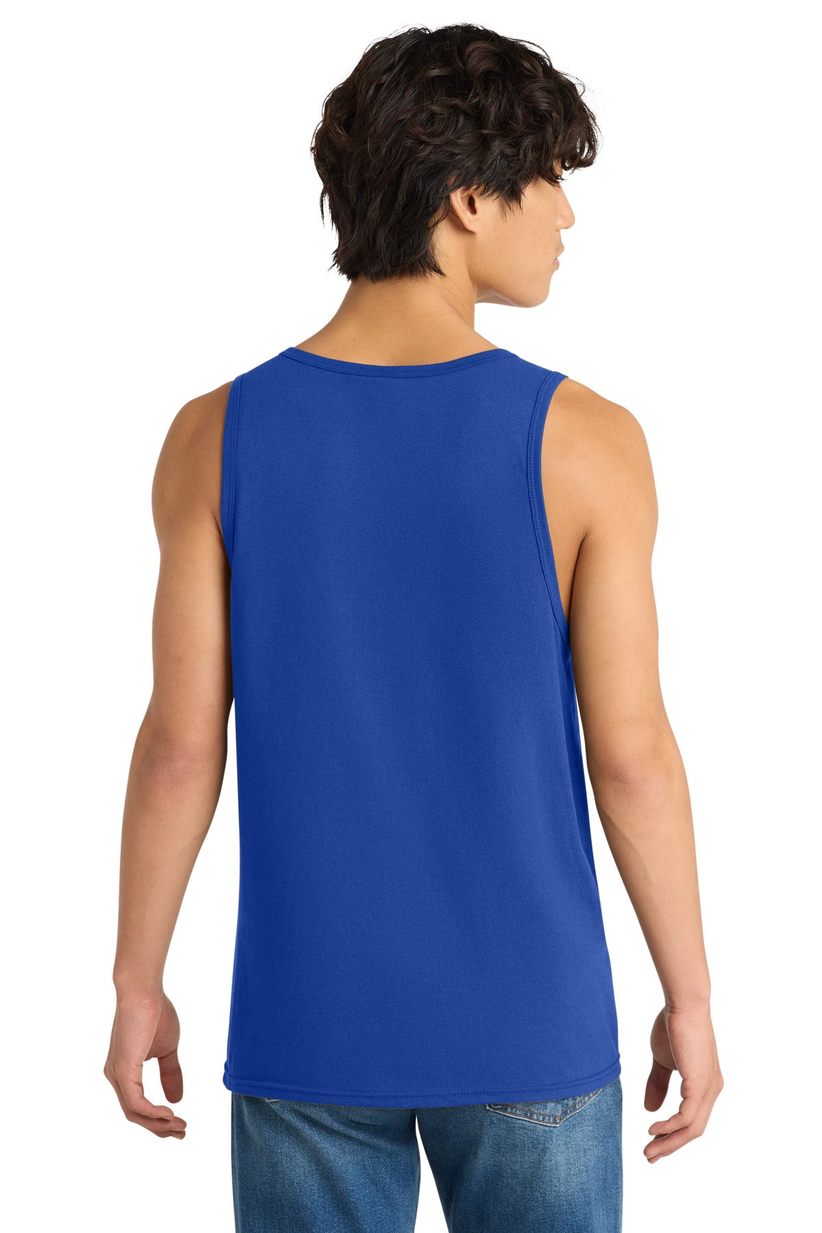 Custom Embroidered District T-Shirts  in Deep Royal