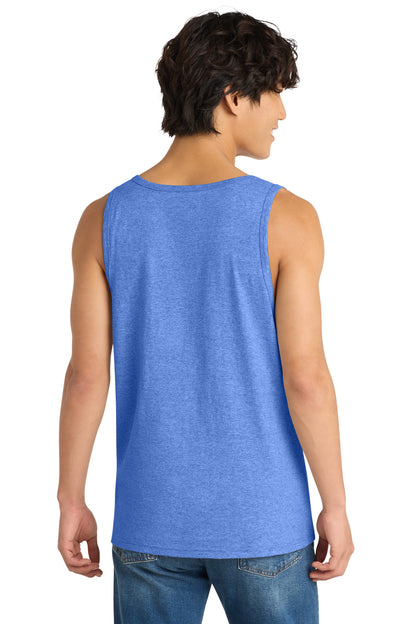 Custom Embroidered District T-Shirts  in Heathered Royal