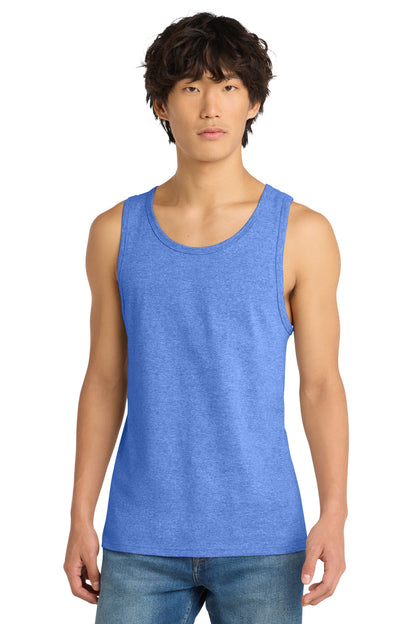 Custom Embroidered District T-Shirts  in Heathered Royal