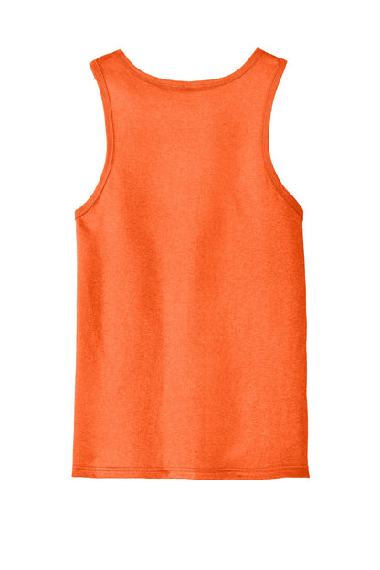 Custom Embroidered District T-Shirts  in Neon Orange